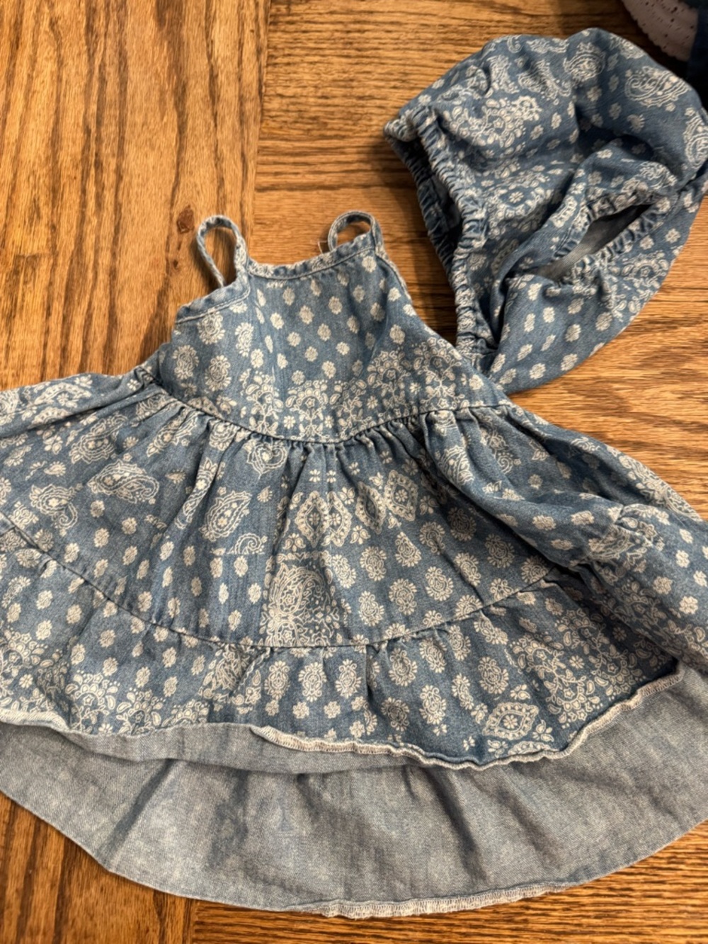 Wrangler Blue Floral Bandana-Print Sundress with Thin Straps